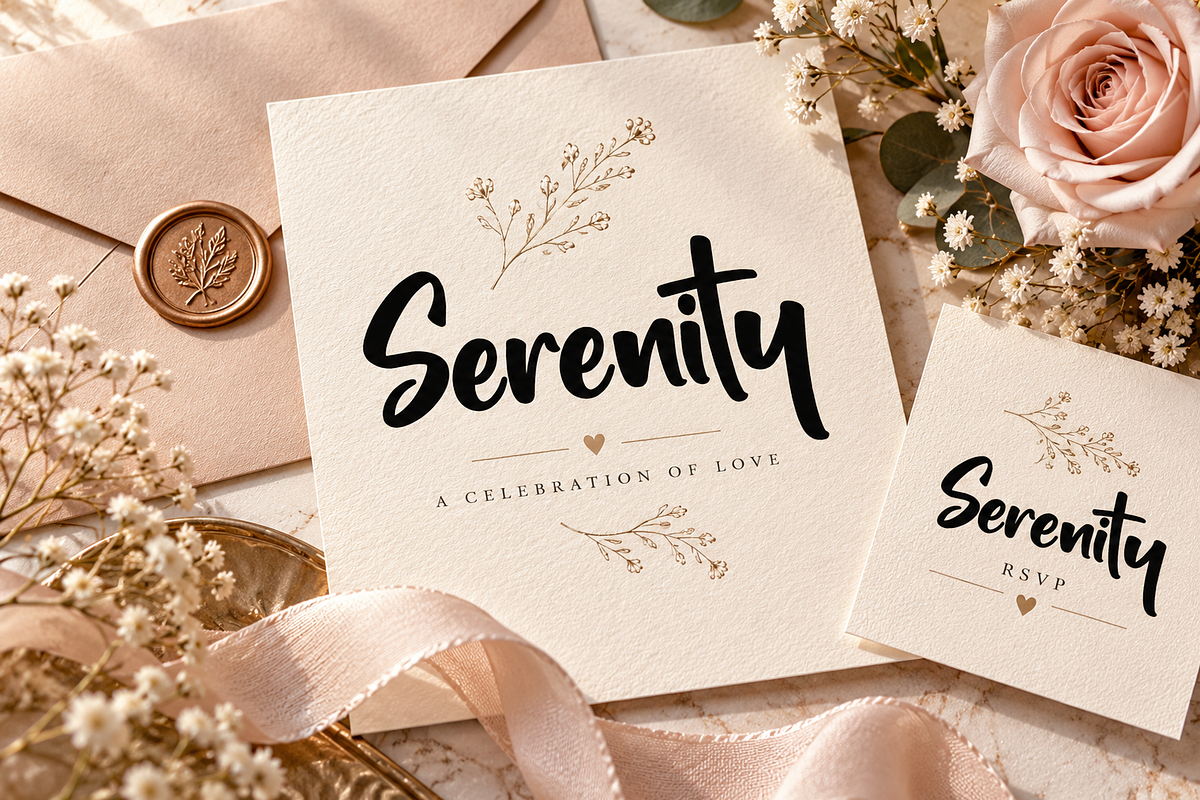 Serenity, a Script Font by Wow Magic (Photo 2 of 4)