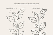 28 Adobe Illustrator Sketch Brushes, a Brush Add-On by Jenteva Art (Thumbnail 6 of 16)