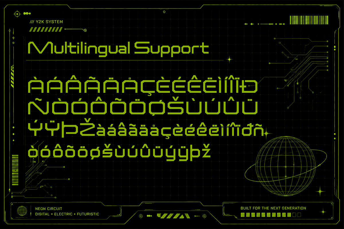 Neon Circuit - Modern Display Font, a Sans Serif Font by overlaytemplates (Photo 5 of 5)