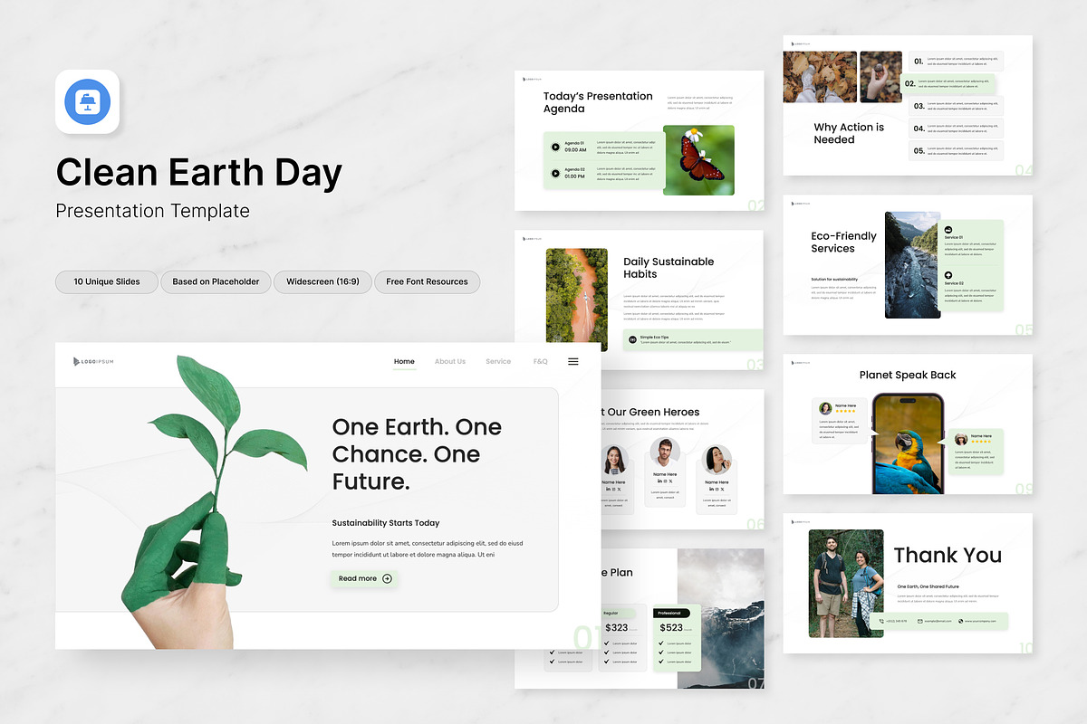 Clean Earth Day Presentation Keynote, a Presentation Template by Antstheme (Photo 1 of 2)