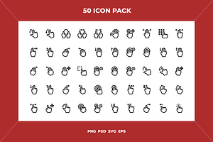 Touch gestures icons, an Outline Icon by Wencory