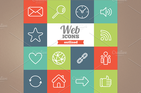Outlined Web Icons