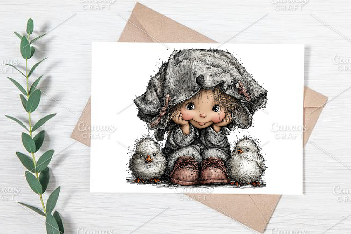 Whimsical Easter Girl Clipart Bundle, an Illustration by Canvas Craft (Photo 7 of 7)