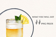 Watercolor Cocktails Illustration, a Food Illustration by ArtbyHien (Thumbnail 6 of 6)