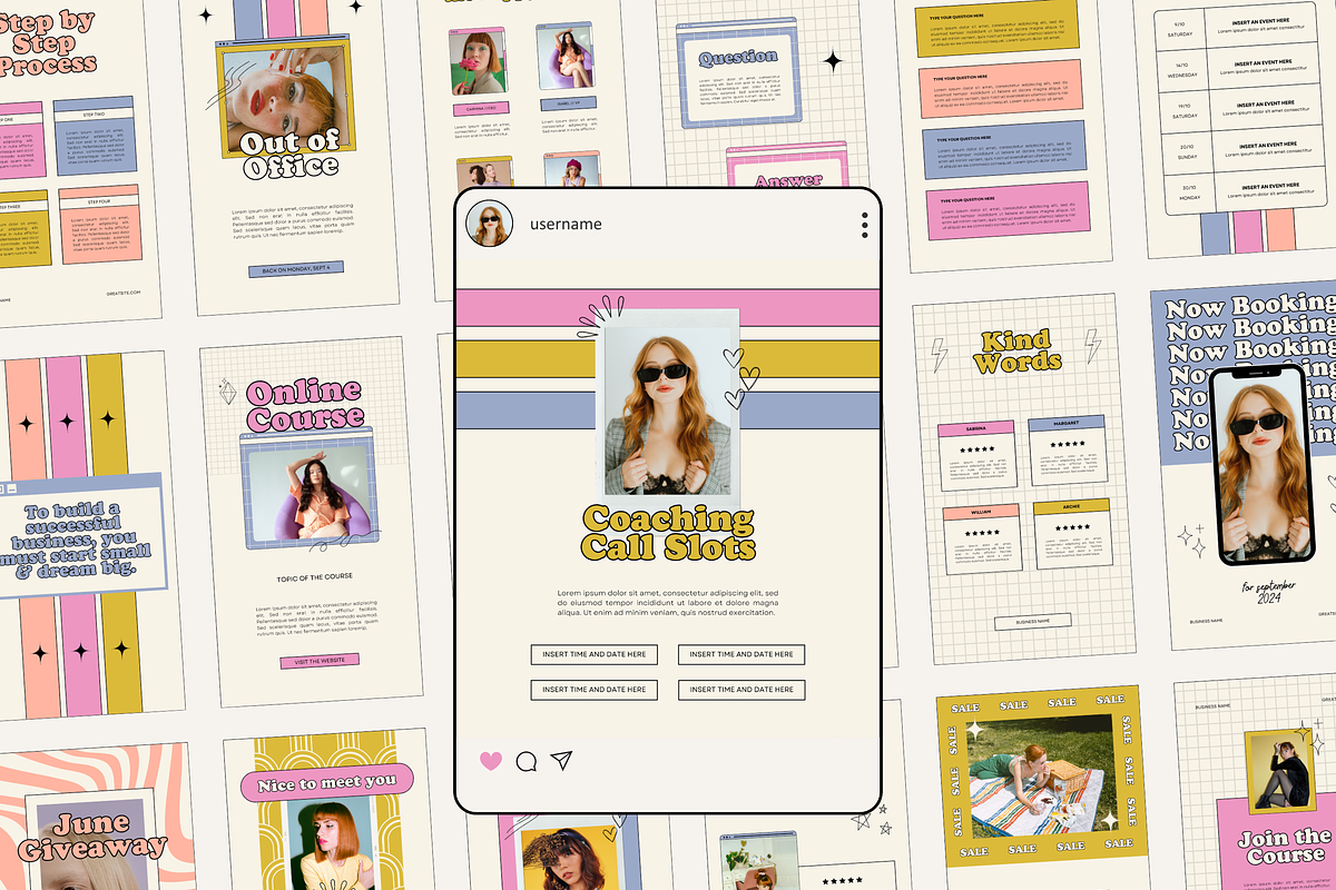 Retro Instagram Stories Posts Canva, a Social Media Template by Branding Babe Co. (Photo 1 of 7)
