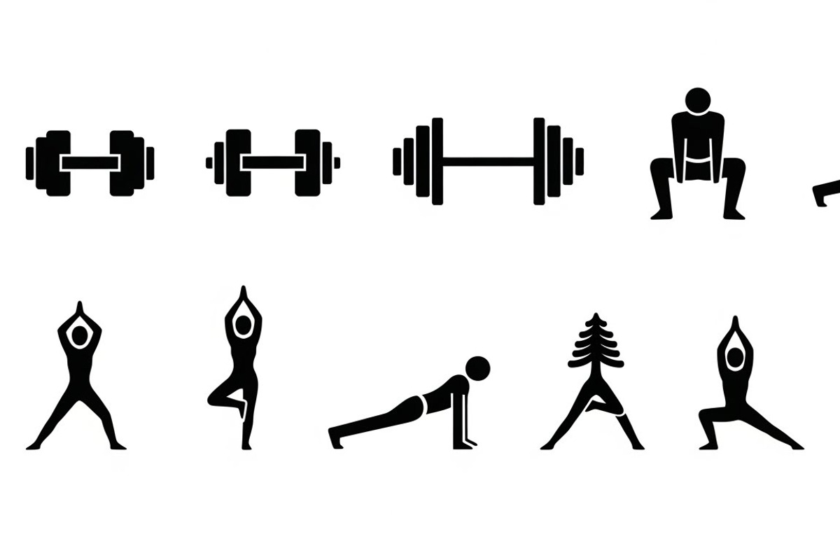 Fitness Workout Silhouette Icon Set, an Illustration by musafir_fashion (Photo 25 of 51)