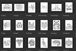 150 Animals For Adult Coloring Book