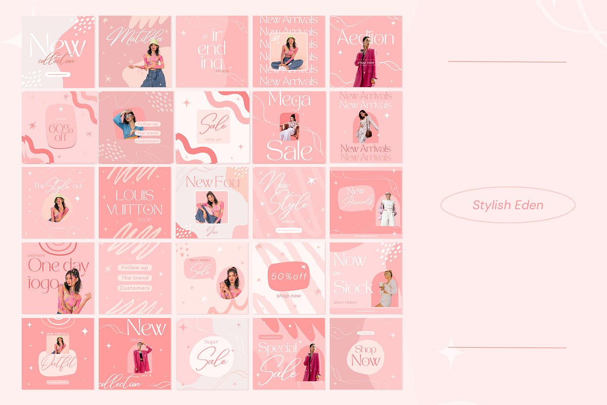 Olivia Social Media Kit Canva, a Social Media Template by ElladesignCo (Photo 5 of 5)