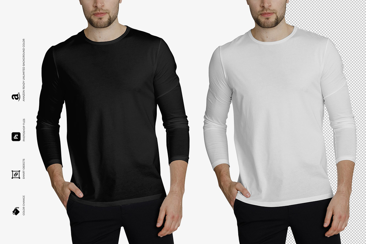 Long Sleeve T-shirt Mock-Up, a Shirt Mockup by Mock-up Store (Photo 7 of 8)