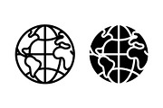 Minimalist Globe Vector Icon Set, a Solid Icon by Artonix (Thumbnail 2 of 2)
