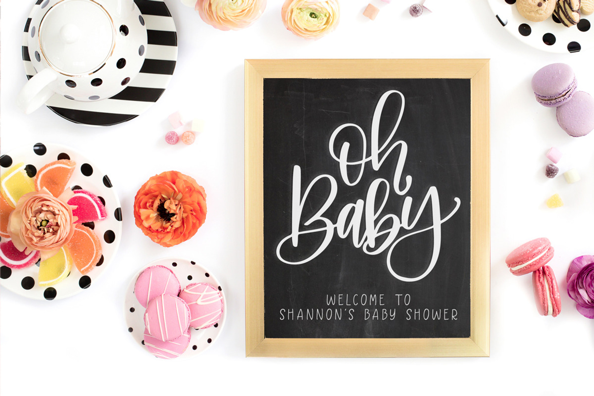 Hand Lettered Baby Shower Phrase Set, an Object Graphic by WinnieJean (Photo 3 of 4)