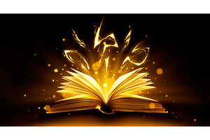 Magic book with yellow lightning, an Object Illustration by art PVP - market
