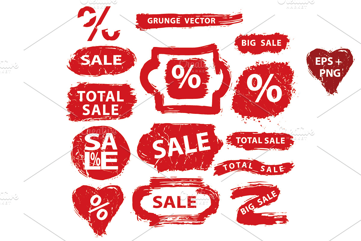 Sale.Grunge Stamps. numbers,marks preview 4