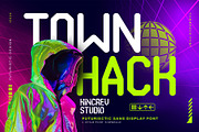 Town Hack - Futuristic Display Font, a Sans Serif Font by Kincrev Studio (Thumbnail 1 of 10)