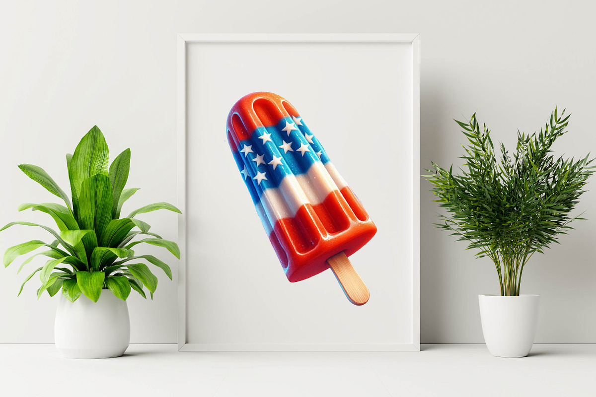 Watercolor Patriotic Popsicle Clipar, an Illustration by SVGArt (Photo 4 of 8)