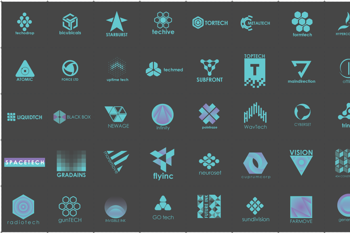 400 tech logos, a Branding & Logo Template by airunreal (Photo 4 of 11)