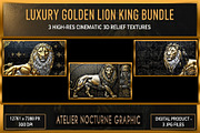 Luxury Golden Lion Bundle 3D Relief, a Texture Graphic by Atelier Nocturne Graphic (Thumbnail 1 of 3)