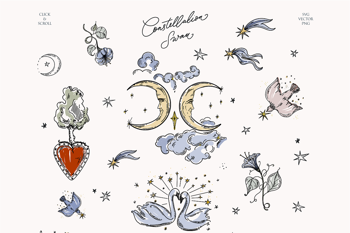 Whimsical Celestial Curtain Frames, a Decorative Illustration by Summer Nightingale Art (Photo 12 of 12)