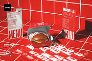 Burger Bar Menu Display Mockup, a Packaging Mockup by creatsy5 (Thumbnail 1 of 6)