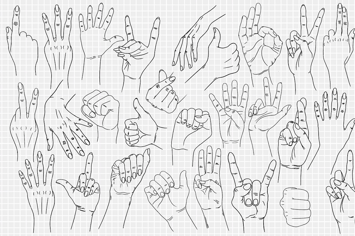 Procreate Hands Stamps Brushes, a Brush Add-On by Revabrush (Photo 2 of 8)
