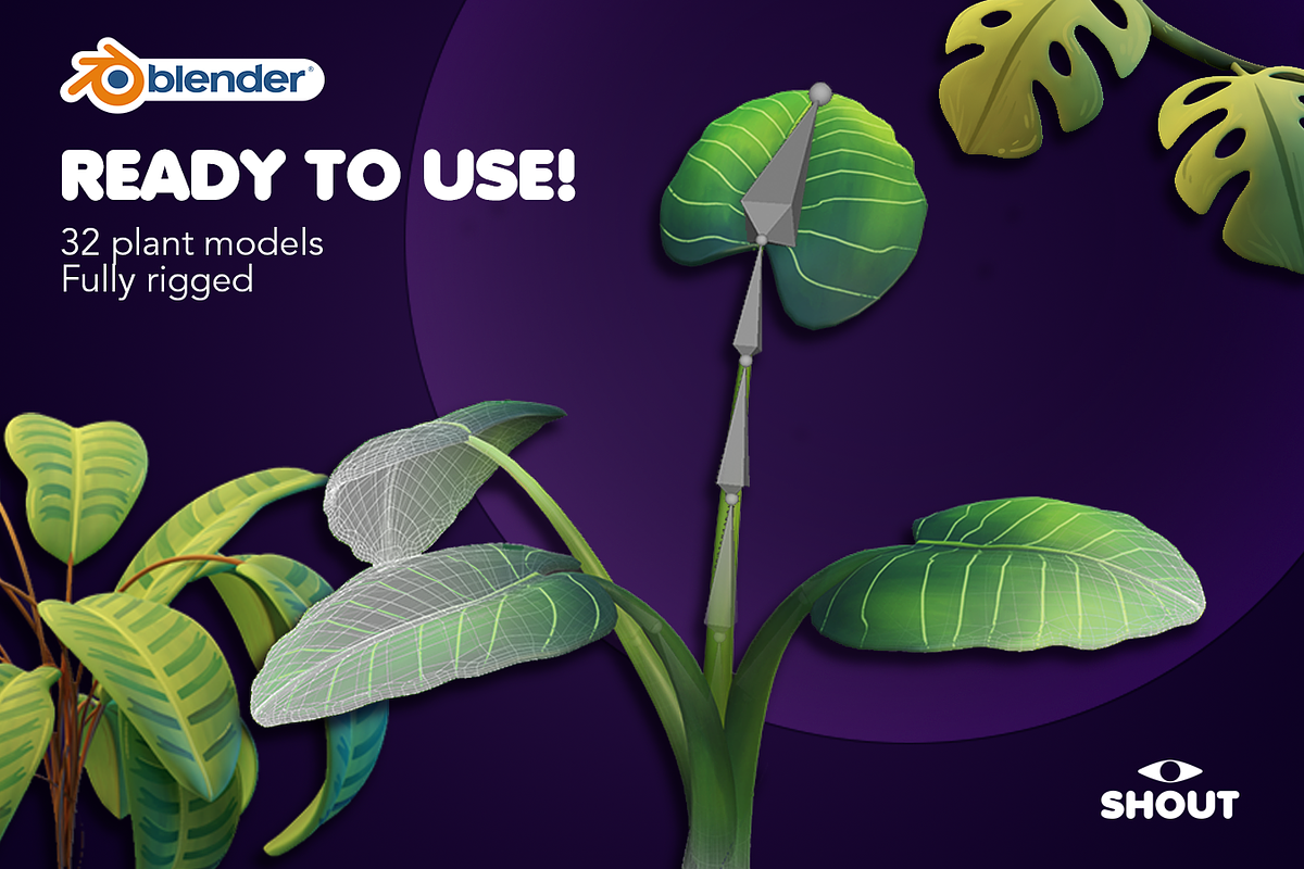 Tropical Plants Pack - Rigged, a Plants & Tree 3D Model by Estudio Shout Asset Store (Photo 2 of 9)