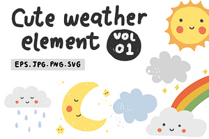 Cute Weather elements Vol 01