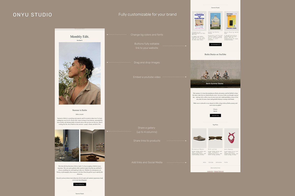 Content Creator Newsletter Template, an Email Template by ONYU Studio (Photo 3 of 4)
