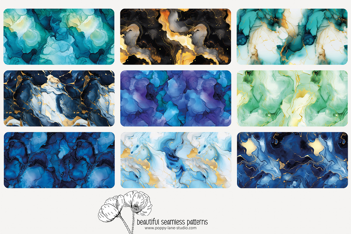 80 cool alcohol ink seamless pattern, a Pattern Graphic by Poppy Lane Studio (Photo 5 of 11)