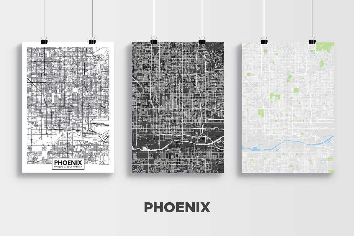 5 maps of USA cities 3, a Transportation Illustration by MaximGertsen (Photo 5 of 10)