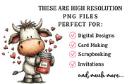 Whimsical Valentine Cow Clipart, an Illustration by OK Design (Thumbnail 4 of 6)