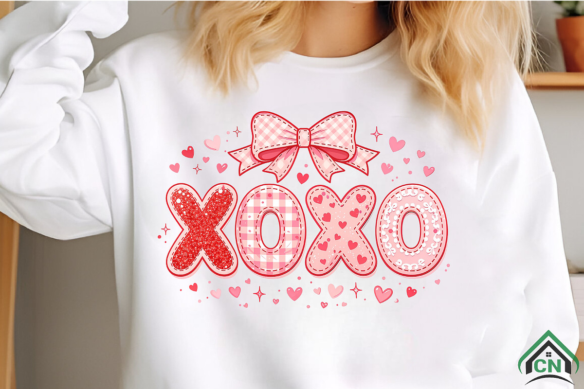 Preppy XOXO Coquette Bow PNG, an Illustration by Craft Nest (Photo 2 of 4)