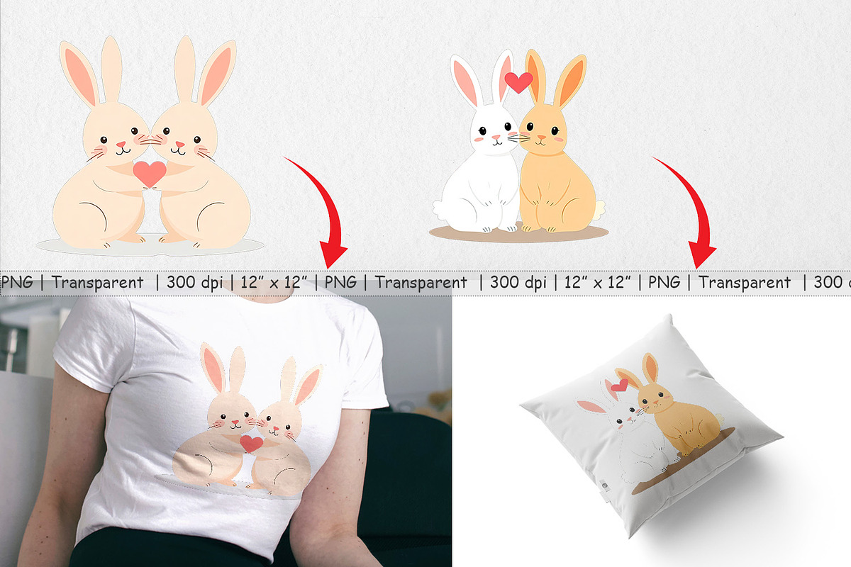 Clipart Love Rabbit, a Graphic by Artnoy (Photo 3 of 5)