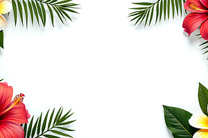 Framed Tropical Flowers With Copy Sp, a Photo by LOGOCREATIVE