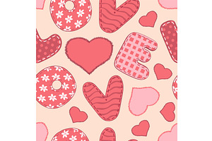 Love letters seamless pattern. Pink, an Illustration by YummyBuum