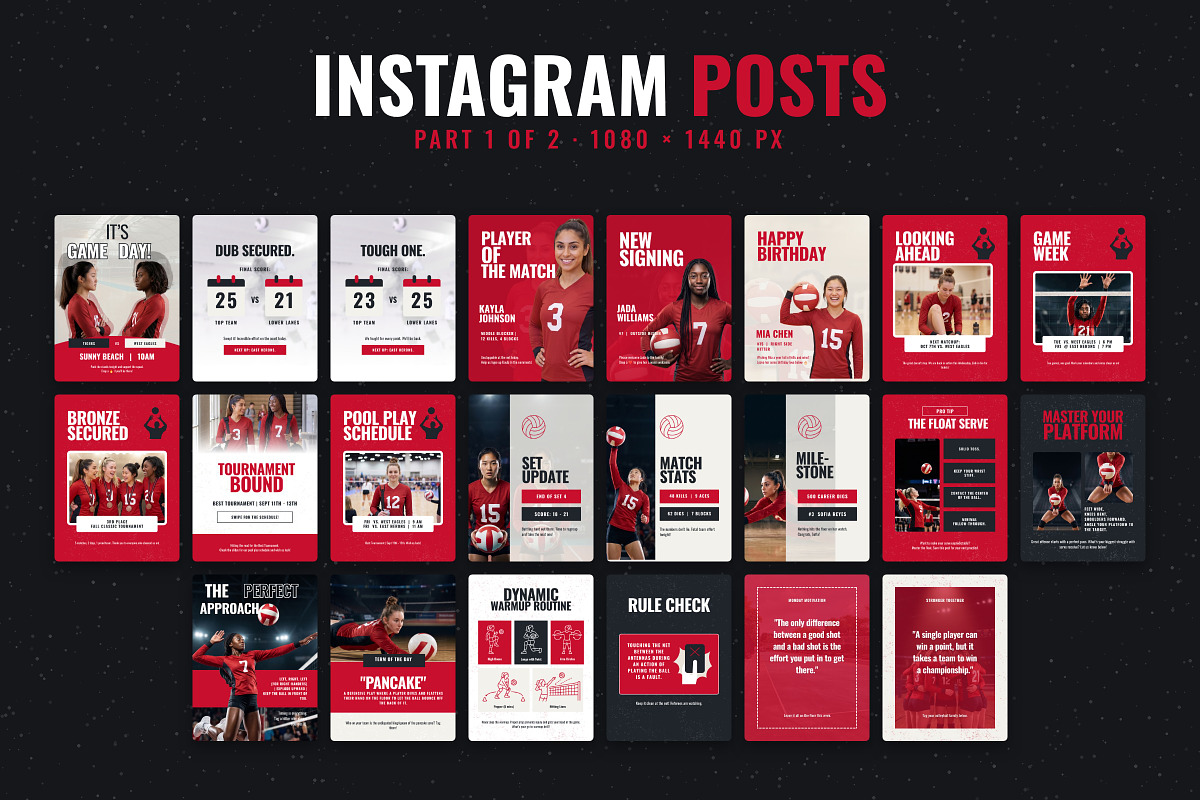 Volleyball Social Media Posts, a Social Media Template by Daring Digies (Photo 6 of 10)