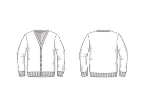 Men's Cardigan Fashion Flat Template