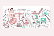 Gynecology line art banners, pattern, a Healthcare Illustration by Good Studio (Thumbnail 4 of 9)