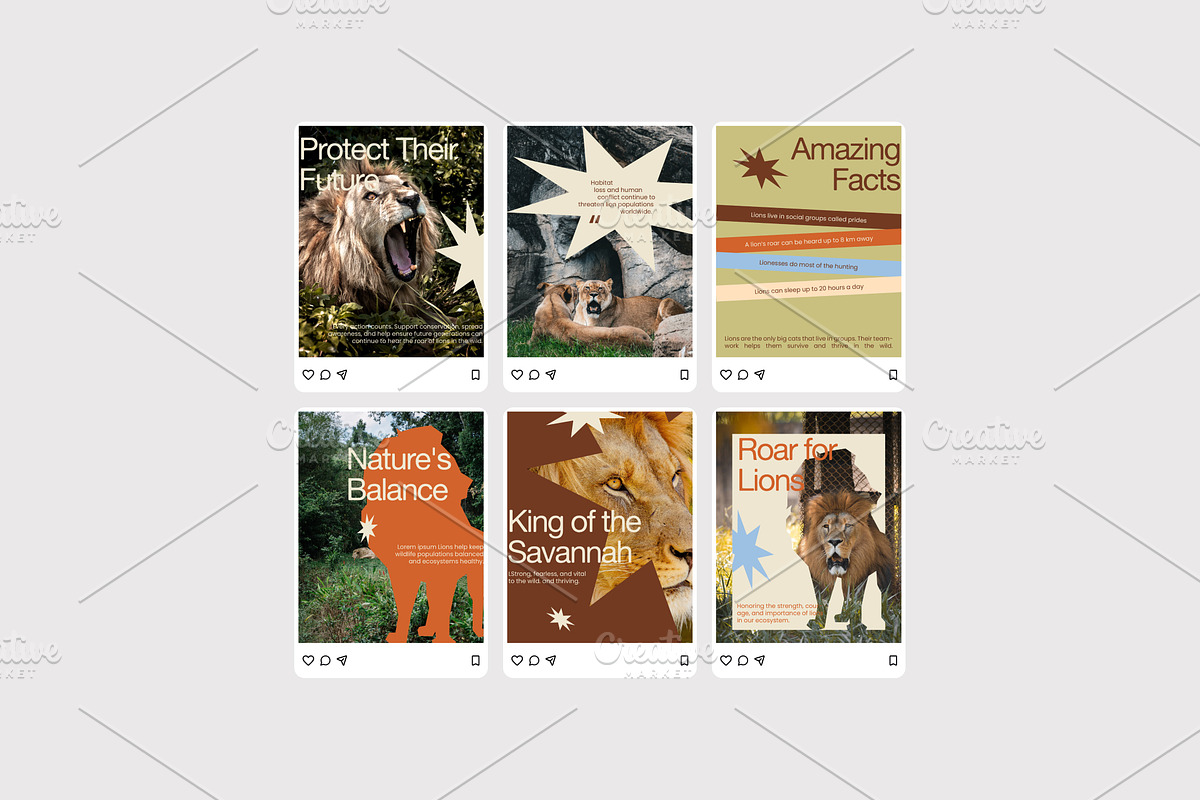 Roar For Lions - Instagram Post, a Social Media Template by Izdihaar_Studio (Photo 4 of 4)
