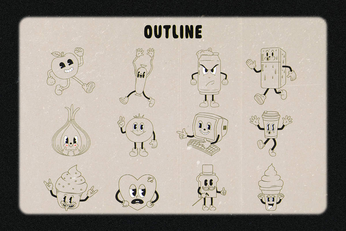 Retro Cartoon Character Collection, an Illustration by Shyeno (Photo 4 of 18)