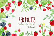 Watercolor fruits clipart, a Food Illustration by Autumn Breeze (Thumbnail 1 of 4)