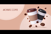 3d coffee paper cups and beans, a Food Illustration by Buch&Bee (Thumbnail 3 of 3)