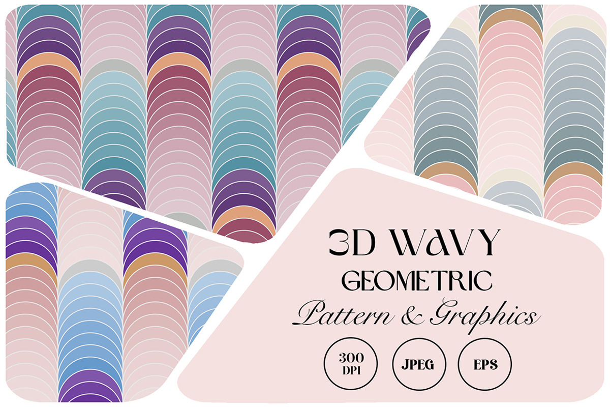 3D Wavy Geometric Pattern, a Pattern Graphic by StudioGemen (Photo 1 of 10)