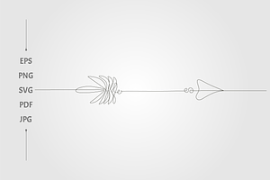Arrow line minimalist leaf symbo