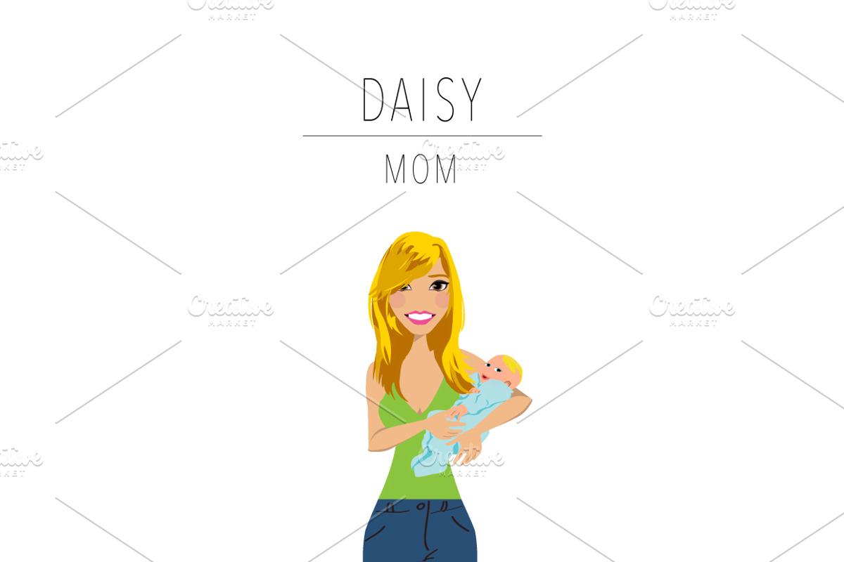 Mom & Baby Portrait Clip Art, a Person Illustration by Lauren Lesley Studio (Photo 7 of 33)