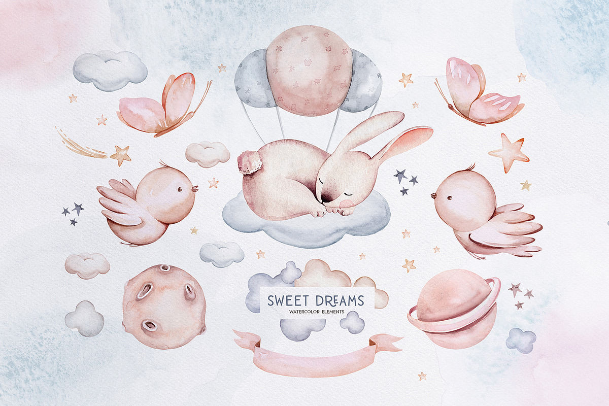 Sweet dreams watercolor collection, an Animal Illustration by Peace ART (Photo 8 of 17)