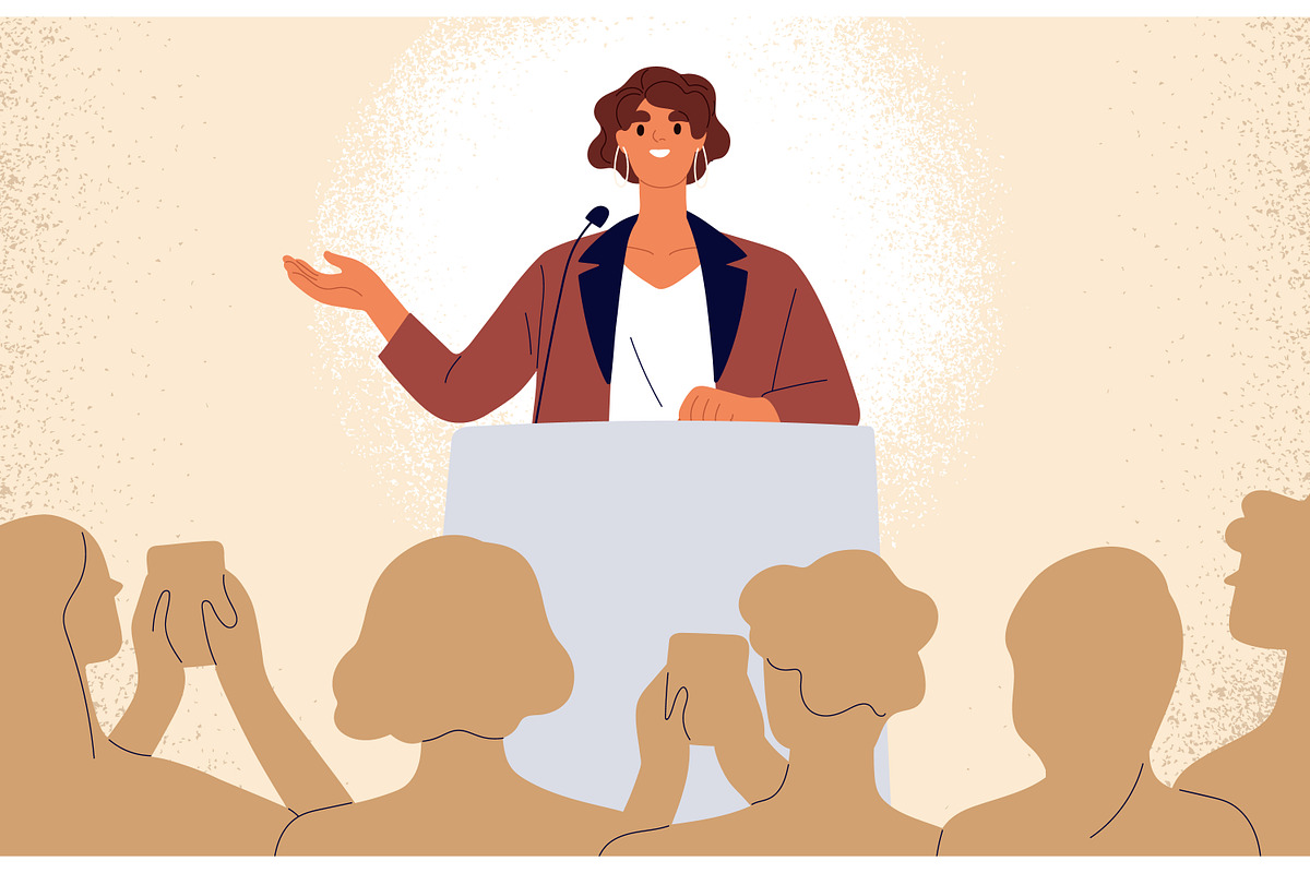 Public speaker feel fear, confidence, a Person Illustration by Good Studio (Photo 3 of 5)