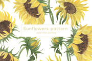 Sunflowers pattern, a Pattern Graphic by ramika (Thumbnail 1 of 5)