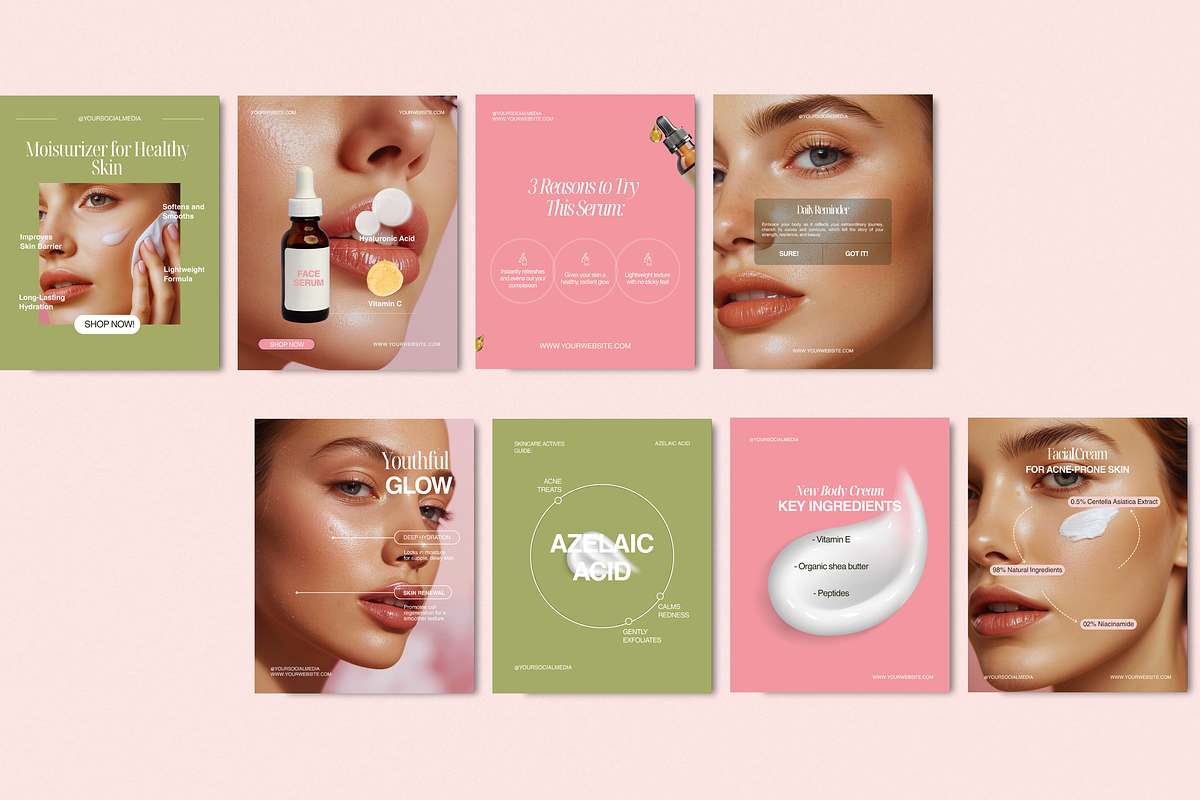 Pink Blush Skincare Social Media Kit, a Social Media Template by My Template Studio (Photo 9 of 20)