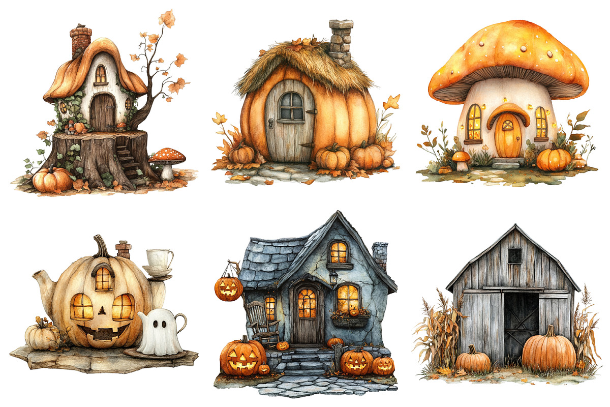 Halloween Pumpkin House Clipart, an Illustration by Daily.Designs (Photo 5 of 5)