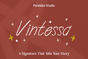 Vintessa - A Signature Story, a Handwritten Font by Pandeka Studio (Thumbnail 1 of 9)